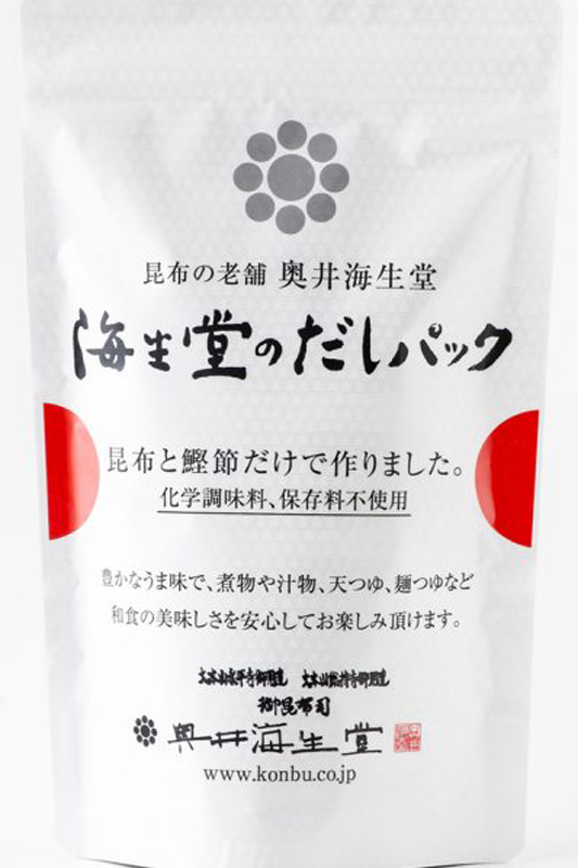 天然羅臼昆布と荒節だけの「海生堂のだしパック」